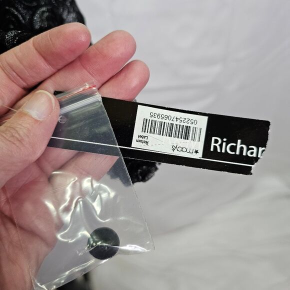 R&M Richards Black/Silver Floral Bolero Style Dressy Jacket Size 16 - Picture 10 of 11